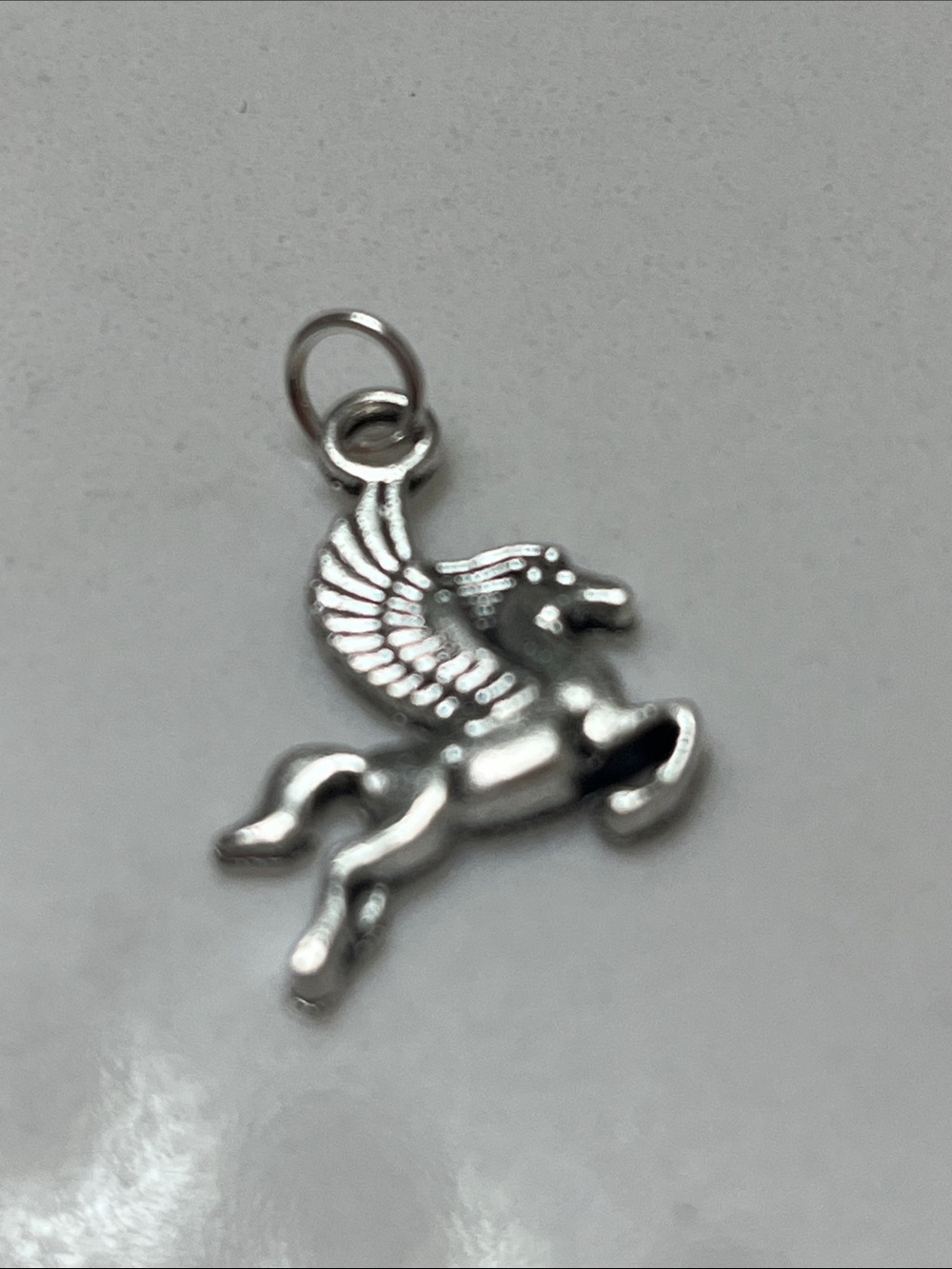 Pegasus Winged Horse  Silver Charm Pendant